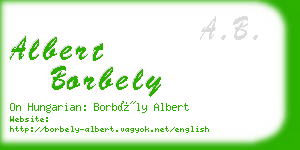 albert borbely business card